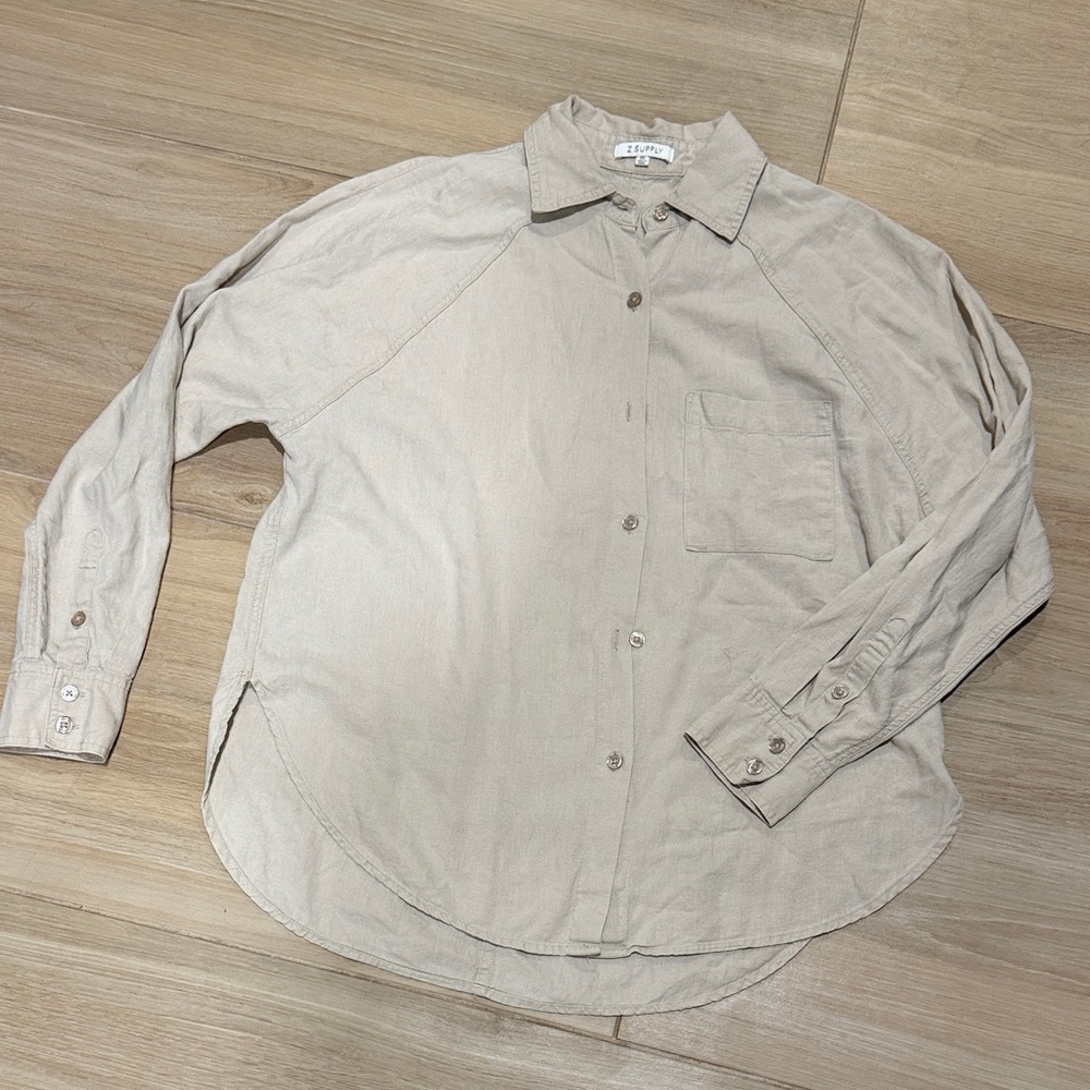 Z Supply Cream Women's Button Down Shirt